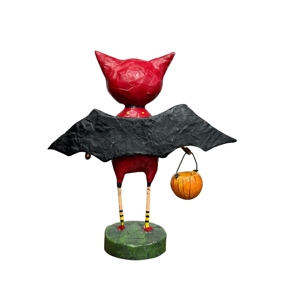 Lori Mitchell Halloween Bat Boy Devil with Pumpkin 5.5" Whimsical Figurine - Picture 6 of 9